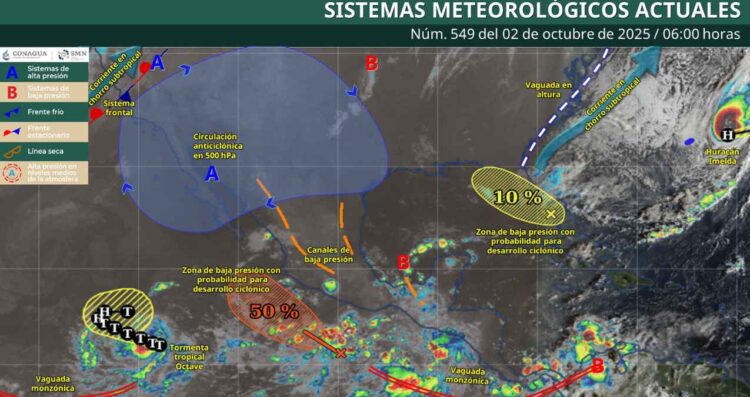 ¿Cómo afectará la zona de baja presión con probabilidad para desarrollo ciclónico, según el SMN?