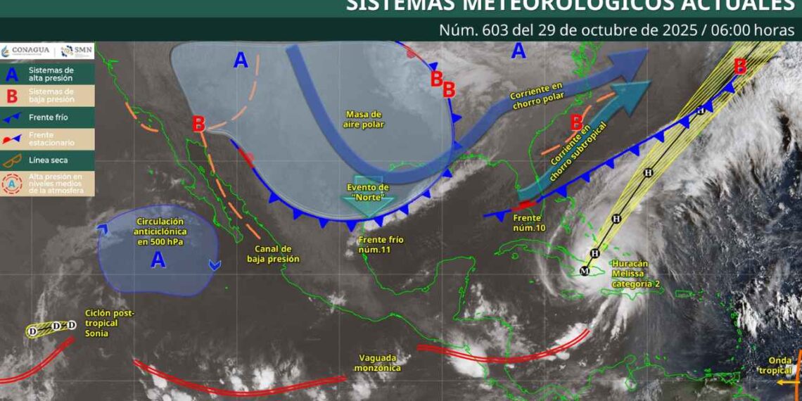 ¿Dónde afectará con lluvias el nuevo frente frío?