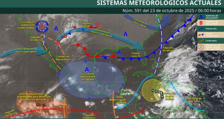 ¿Cuáles regiones del país se verán afectadas por el nuevo frente frío y la onda tropical 39?
