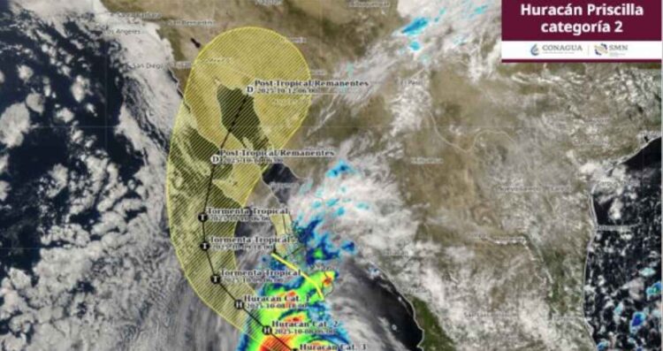 ¿Cuándo se podría intensificar el huracán Priscilla en categoría 3?