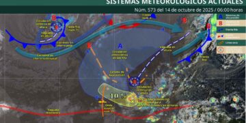 ¿Dónde habrá descenso de temperatura debido al Frente Frío No. 7?