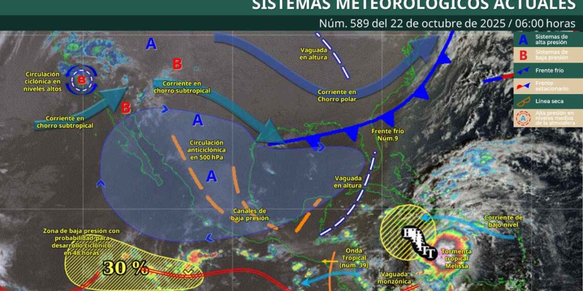 ¿Dónde se prevén lluvias muy fuertes debido a la onda tropical 39?