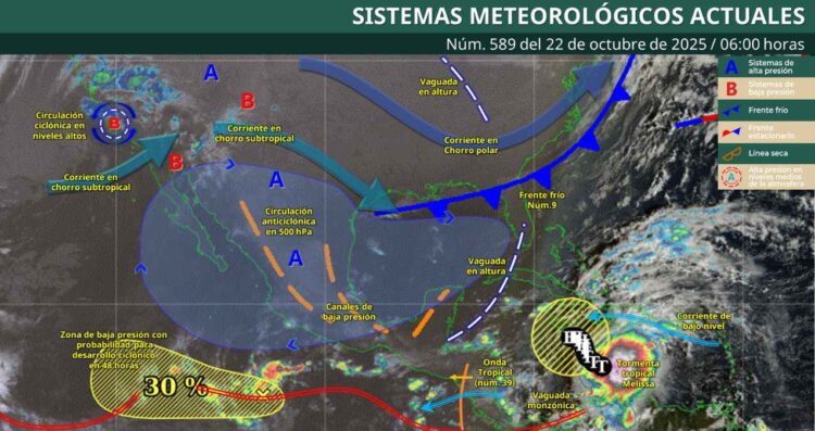 ¿Dónde se prevén lluvias muy fuertes debido a la onda tropical 39?