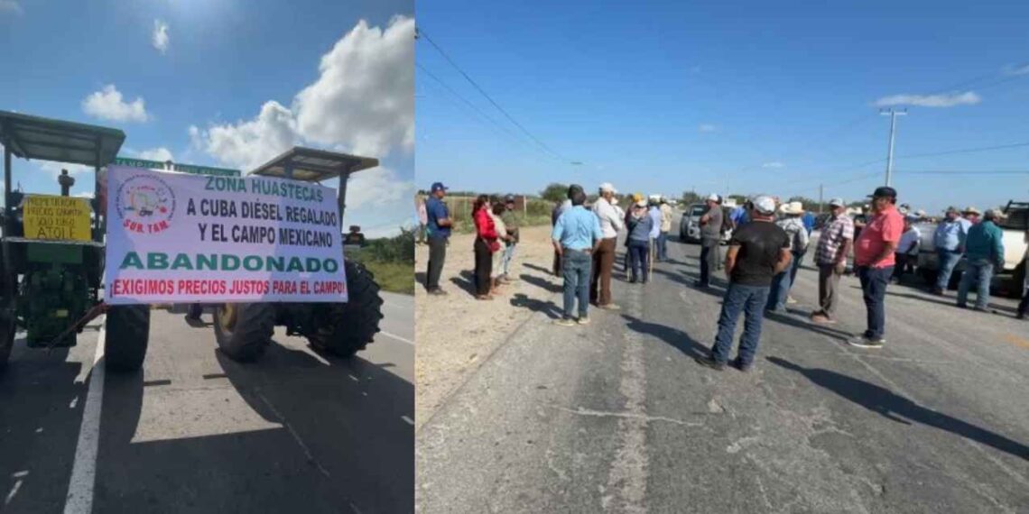 Agricultores de Tamaulipas realizan megabloqueo; recomiendan tomar rutas alternas