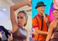 Andrea Escalona vive bochornoso momento tras romperse su vestido en pleno programa