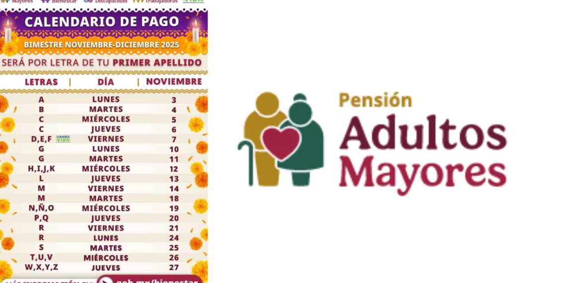 Anuncian el calendario oficial de pagos de la Pensión Bienestar del bimestre noviembre-diciembre