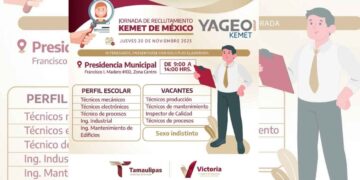 Anuncian en Ciudad Victoria, Tamaulipas, reclutamiento especial con la maquiladora KEMET