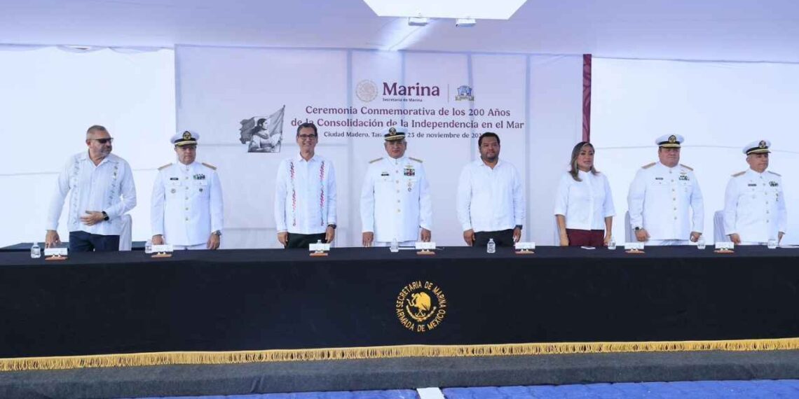 Armada de México conmemora Bicentenario de la Independencia en el Mar en Ciudad Madero, Tamaulipas