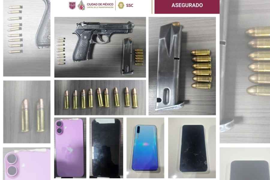 Aseguran arma robada y detienen a implicados en homicidio de policía de la CDMX