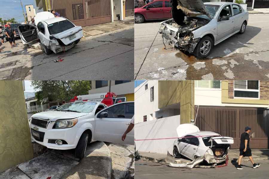 Auto impacta muro en Madero (1)