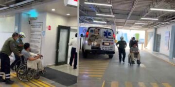 Camioneta vuelca en Matamoros