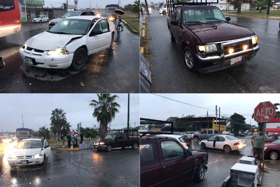 Conductor ignora alto y choca en Victoria (1)