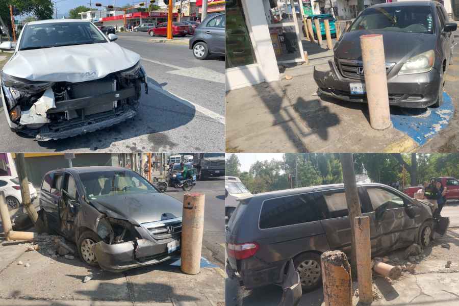 Conductora ocasiona choque en Victoria (1)