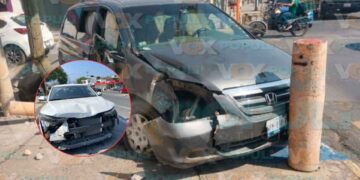 Conductora ocasiona choque en Victoria