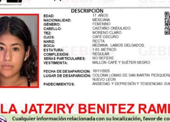 Desaparece jovencita en Pesquería, Nuevo León; piden apoyo para localizarla