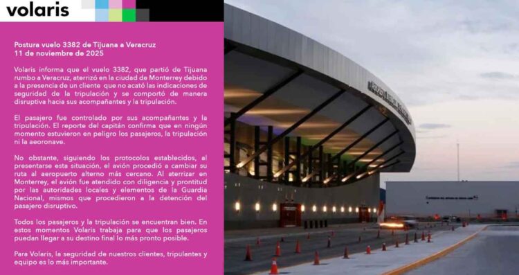 Detienen en el Aeropuerto Internacional de Monterrey a hombre que amenazó con portar un artefacto explosivo en vuelo de Volaris