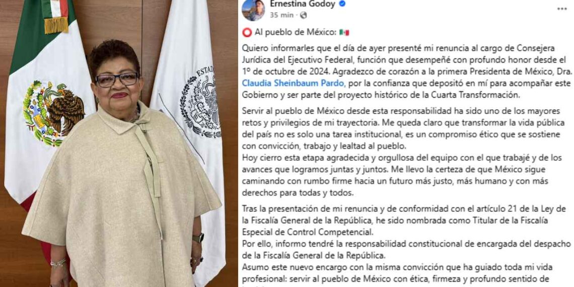Ernestina Godoy toma la conducción interina de la FGR tras salida de Alejandro Gertz