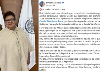 Ernestina Godoy toma la conducción interina de la FGR tras salida de Alejandro Gertz