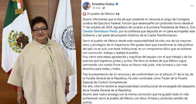 Ernestina Godoy toma la conducción interina de la FGR tras salida de Alejandro Gertz