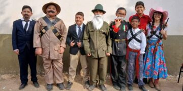 Escuela Rosendo Caballero González conmemora el 115 aniversario de la Revolución Mexicana en Nuevo Laredo, Tamaulipas