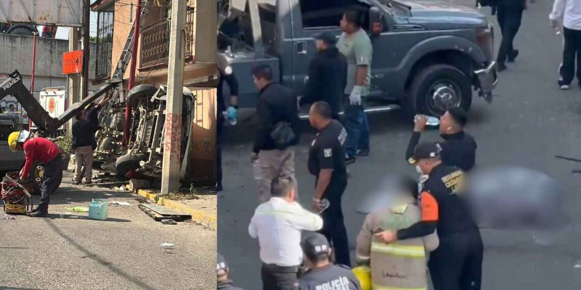 Fatal volcadura de transporte público en Los Reyes La Paz, Edomex deja 2 muertos y varios heridos