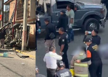 Fatal volcadura de transporte público en Los Reyes La Paz, Edomex deja 2 muertos y varios heridos