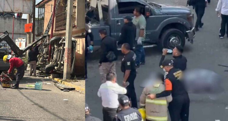 Fatal volcadura de transporte público en Los Reyes La Paz, Edomex deja 2 muertos y varios heridos
