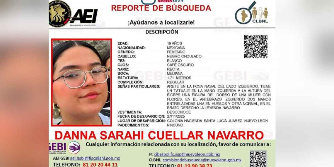 Joven desaparecida en Juárez