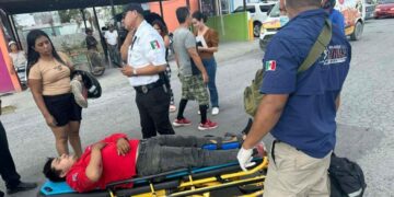 Joven motociclista lesionado en Matamoros