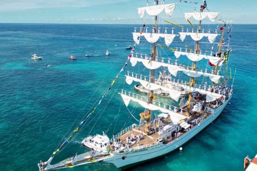 Llega a Cozumel el Buque Escuela “Cuauhtémoc”, símbolo del orgullo naval mexicano