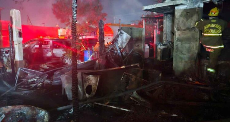 Masculino muere calcinado tras incendio de tejabán en Pesquería, Nuevo León