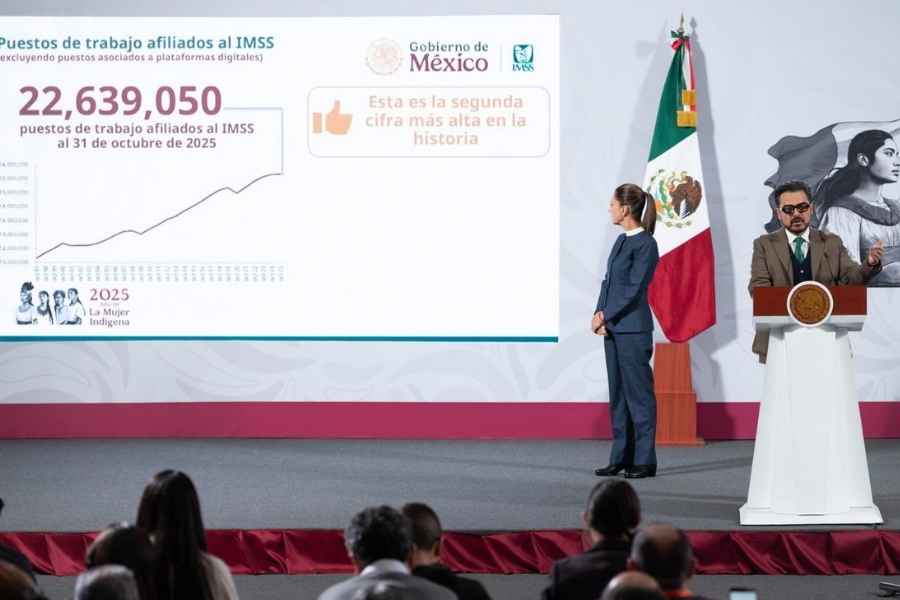 México registra cifra histórica de trabajadores afiliados al IMSS en octubre, informa Zoé Robledo