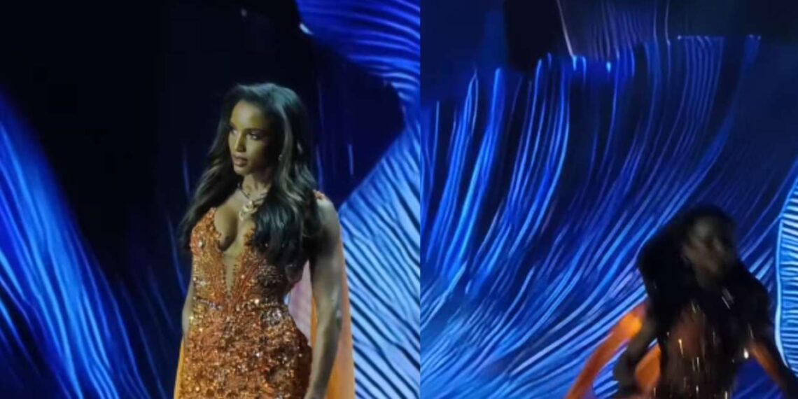 Miss Jamaica sufre aparatosa caída en pasarela de Miss Universo