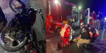 Motociclista lesionado en Montemorelos