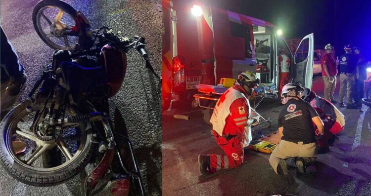 Motociclista lesionado en Montemorelos
