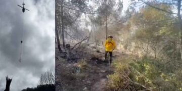 Protección Civil sofoca incendio forestal en Dr. Arroyo, Nuevo León