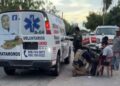 Motociclista repartidor derrapa y termina lesionado en Matamoros, Tamaulipas