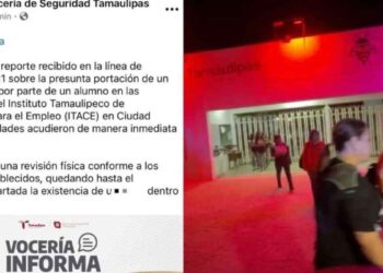 Tamaulipas: Movilización en ITACE Victoria por presunta arma