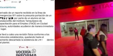 Tamaulipas: Movilización en ITACE Victoria por presunta arma