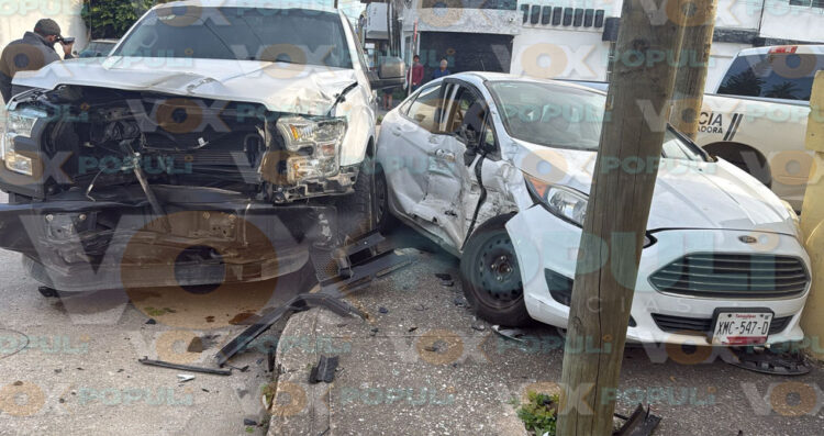 Una mujer y dos menores de edad resultaron lesionados tras fuerte choque en Ciudad Madero, Tamaulipas