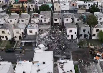 Viviendas impactadas por la explosión en Pesquería