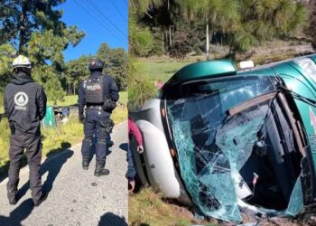 Volcadura de autobús en carretera Santiago Tianguistenco-Chalma en Edomex deja al menos 6 lesionados