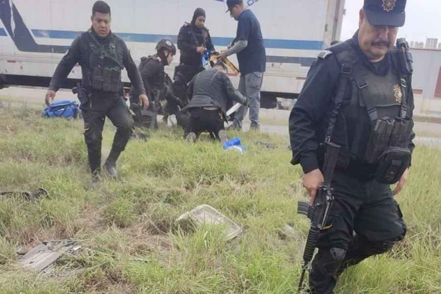 Vuelca patrulla de la Fuerza Civil en Escobedo, Nuevo León; reportan varios heridos