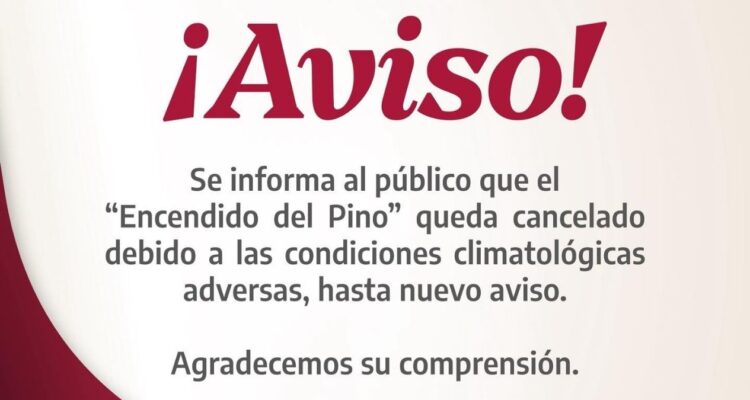 cancelan encendido del pino en Ciudad Victoria