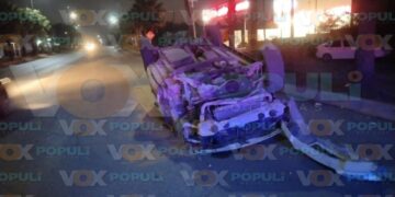 choque en avenida América Española en Victoria
