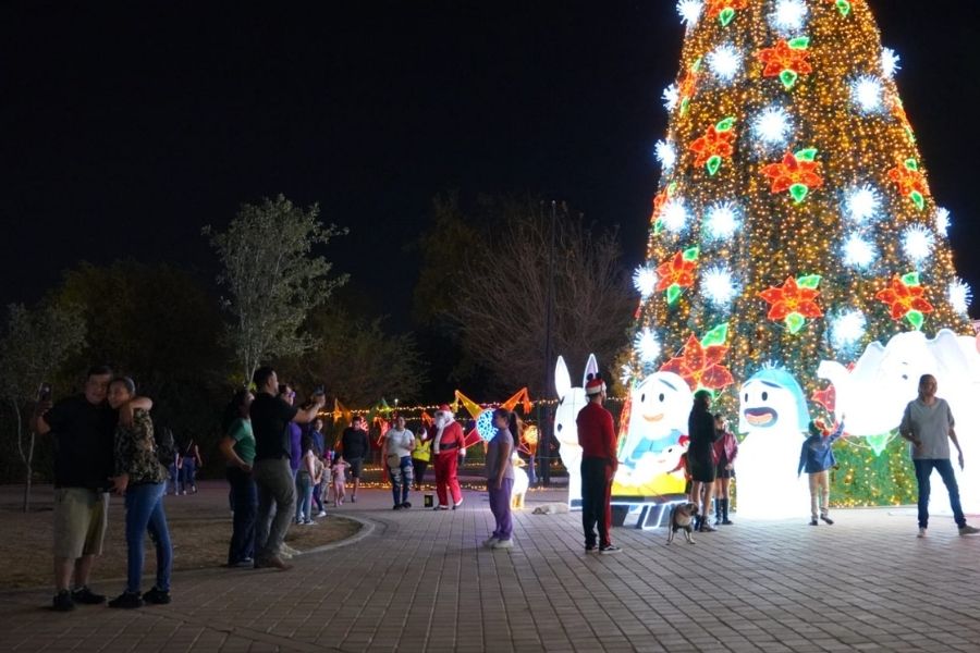 encendido del pino en Nuevo Laredo
