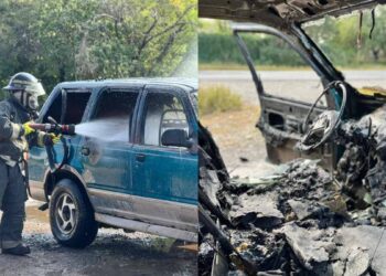 _incendio de camioneta en Linares