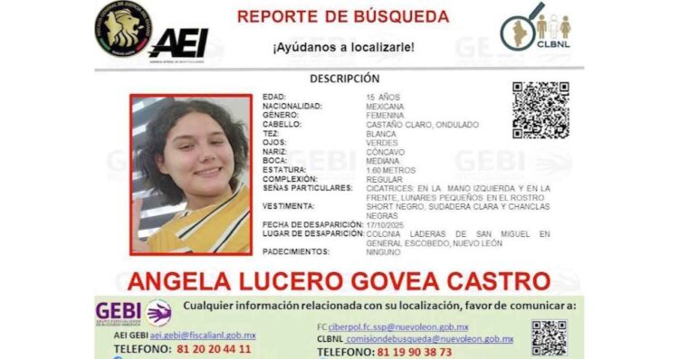 _joven desaparecida en Escobedo