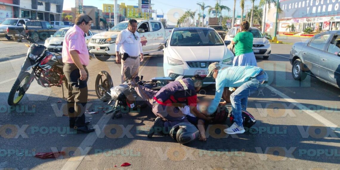 motociclista herido por choque en Altamira