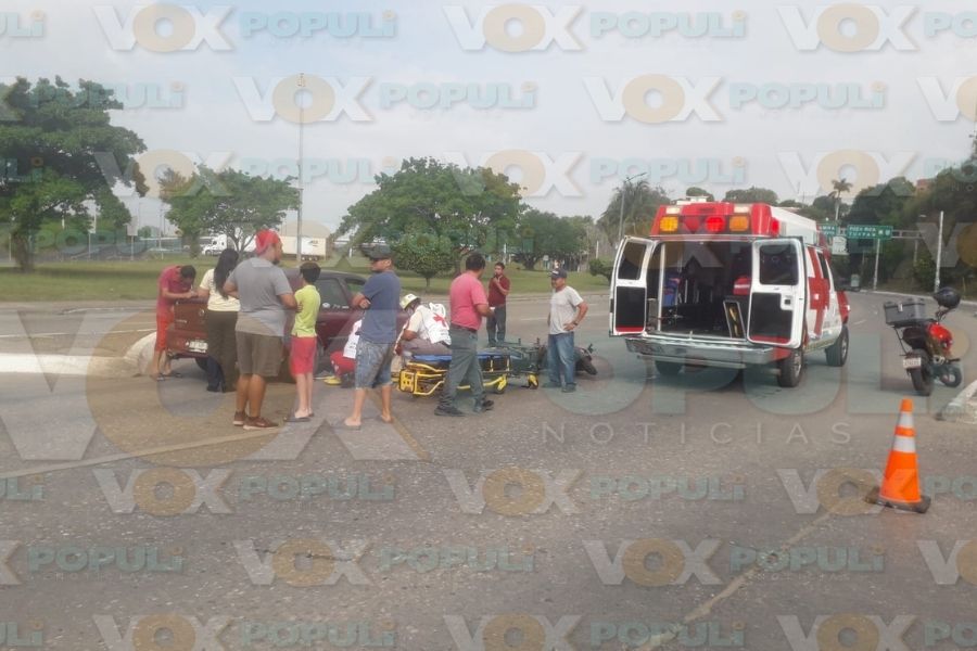 motociclista herido por choque en Tampico